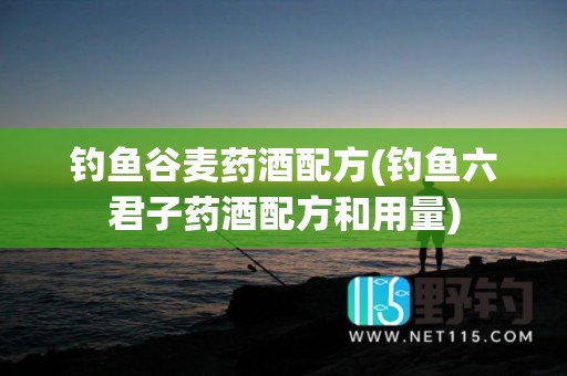 钓鱼谷麦药酒配方(钓鱼六君子药酒配方和用量)