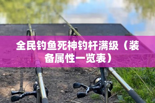 全民钓鱼死神钓杆满级（装备属性一览表）