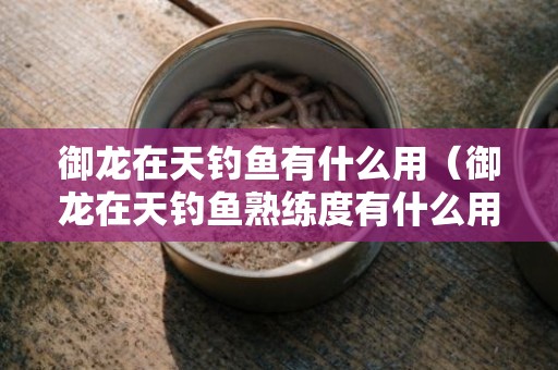 御龙在天钓鱼有什么用（御龙在天钓鱼熟练度有什么用）