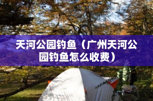 天河公园钓鱼（广州天河公园钓鱼怎么收费）