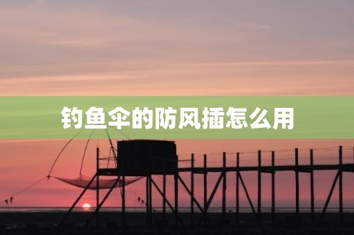 钓鱼伞的防风插怎么用
