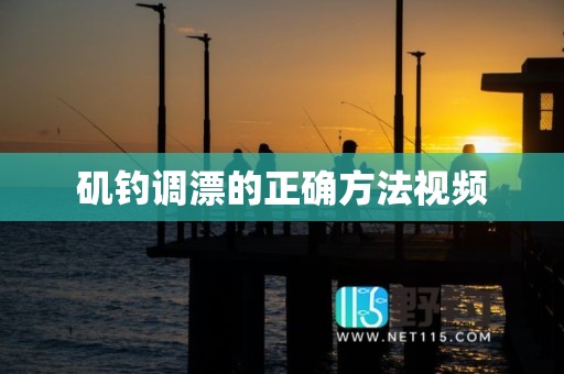 矶钓调漂的正确方法视频