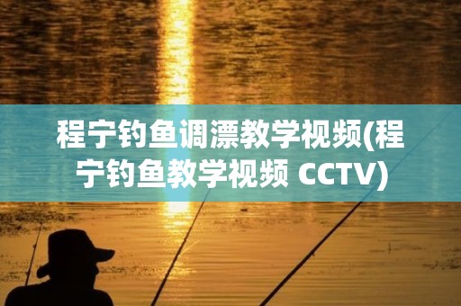 程宁钓鱼调漂教学视频(程宁钓鱼教学视频 CCTV)