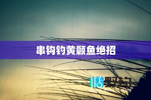 串钩钓黄颡鱼绝招