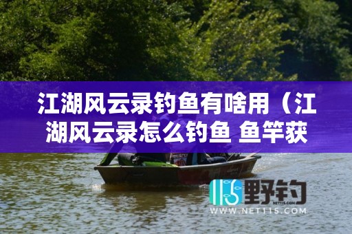 江湖风云录钓鱼有啥用（江湖风云录怎么钓鱼 鱼竿获取方法解析）