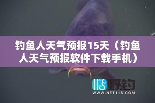 钓鱼人天气预报15天（钓鱼人天气预报软件下载手机）