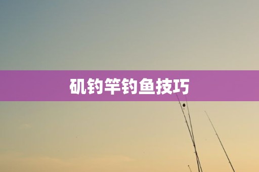 矶钓竿钓鱼技巧