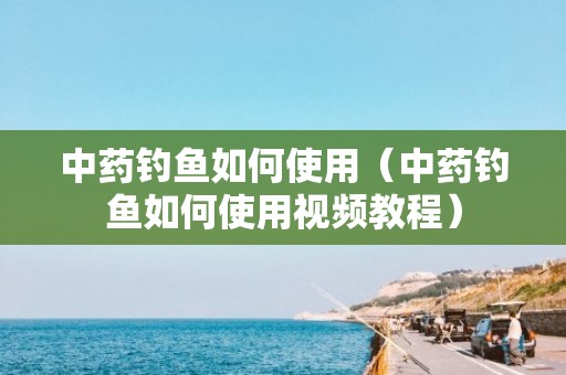 中药钓鱼如何使用（中药钓鱼如何使用视频教程）