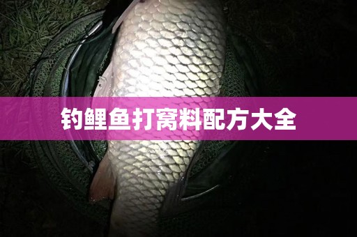 钓鲤鱼打窝料配方大全