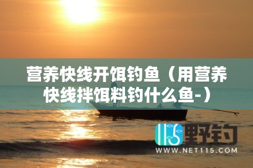 营养快线开饵钓鱼（用营养快线拌饵料钓什么鱼-）