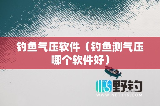 钓鱼气压软件（钓鱼测气压哪个软件好）