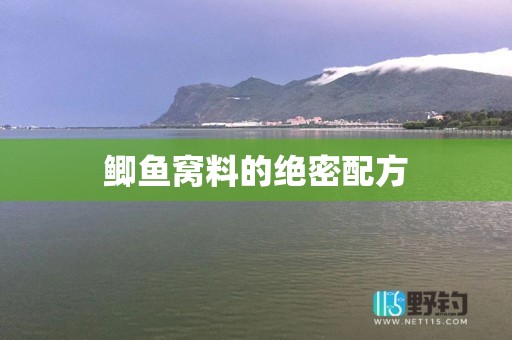 鲫鱼窝料的绝密配方