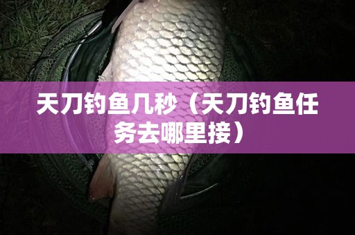 天刀钓鱼几秒（天刀钓鱼任务去哪里接）