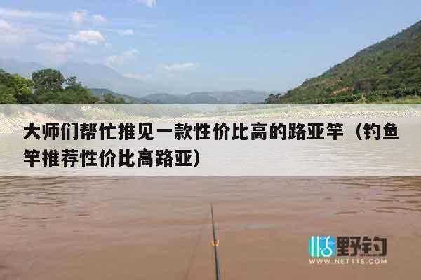 大师们帮忙推见一款性价比高的路亚竿（钓鱼竿推荐性价比高路亚）